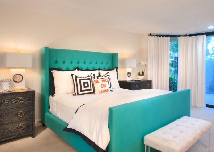 sea wave colored bed