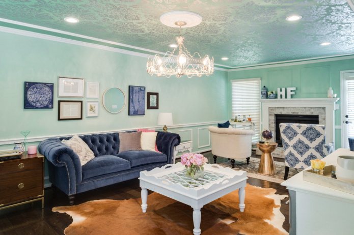 light blue in the living room