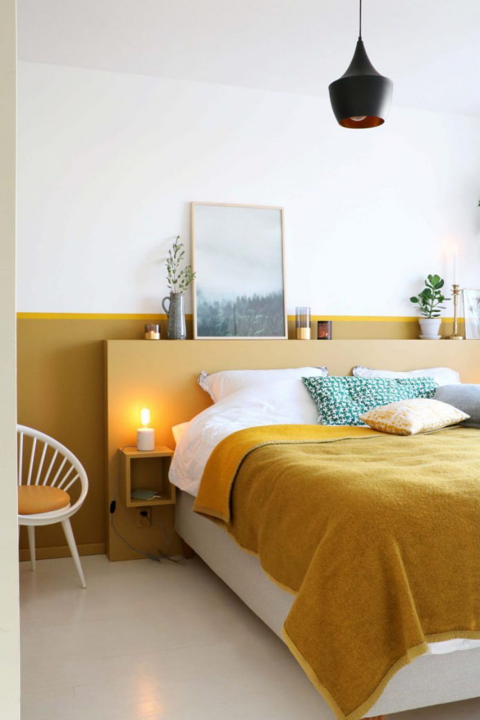 Yellow headboard