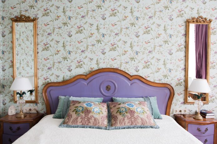 Milling on a lilac headboard