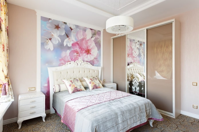 Photo wallpaper in the bedroom