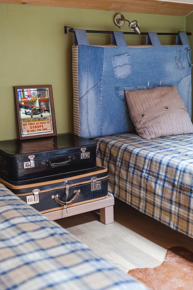Denim headboard