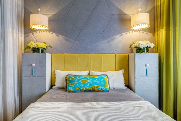 contrasting headboard