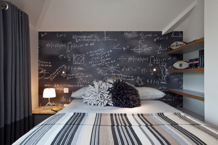 chalkboard in the headboard