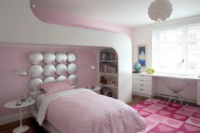 headboard in a girl's room