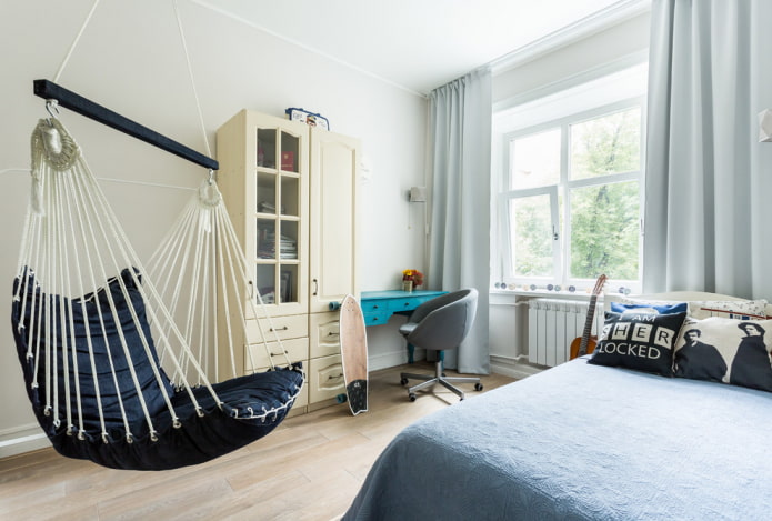 hanging swing in a boy's nursery