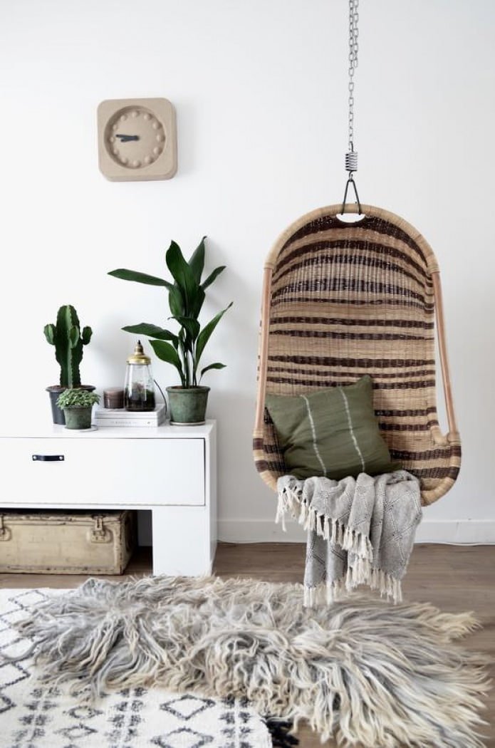 swing chair in the interior
