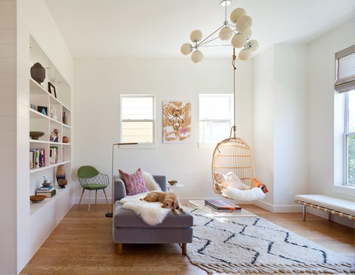 hanging swing in the interior