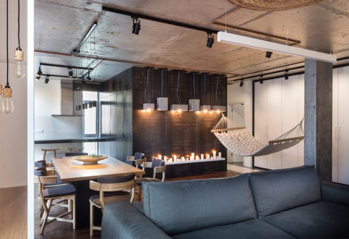 hammock in the interior of an apartment