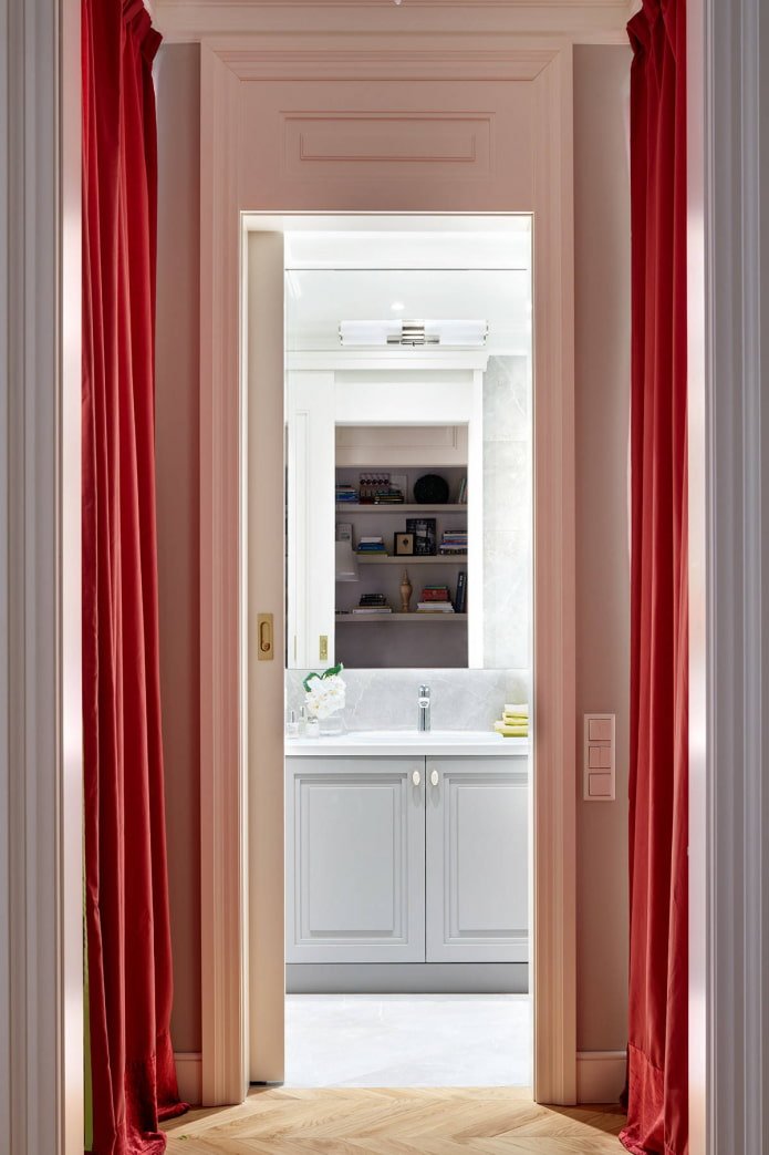 Hallway and bathroom