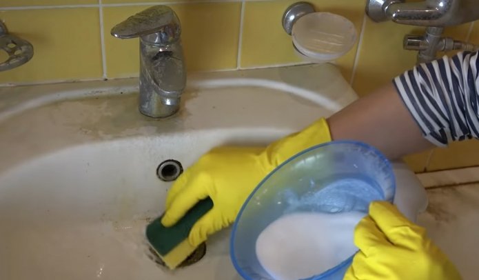 cleaning the affected surface