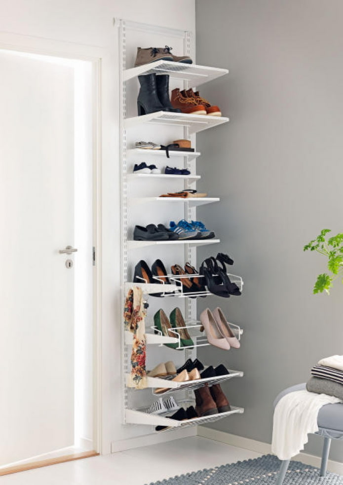 high shelves in the hallway