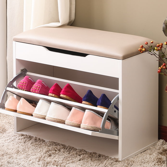 shoe storage ottomans