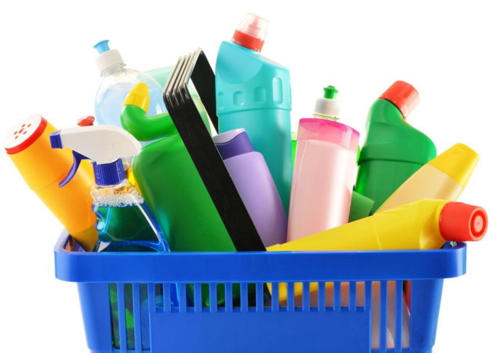 Chemicals for cleaning the bathroom