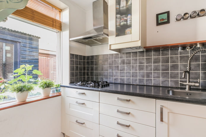 Grout for tiles in the kitchen interior