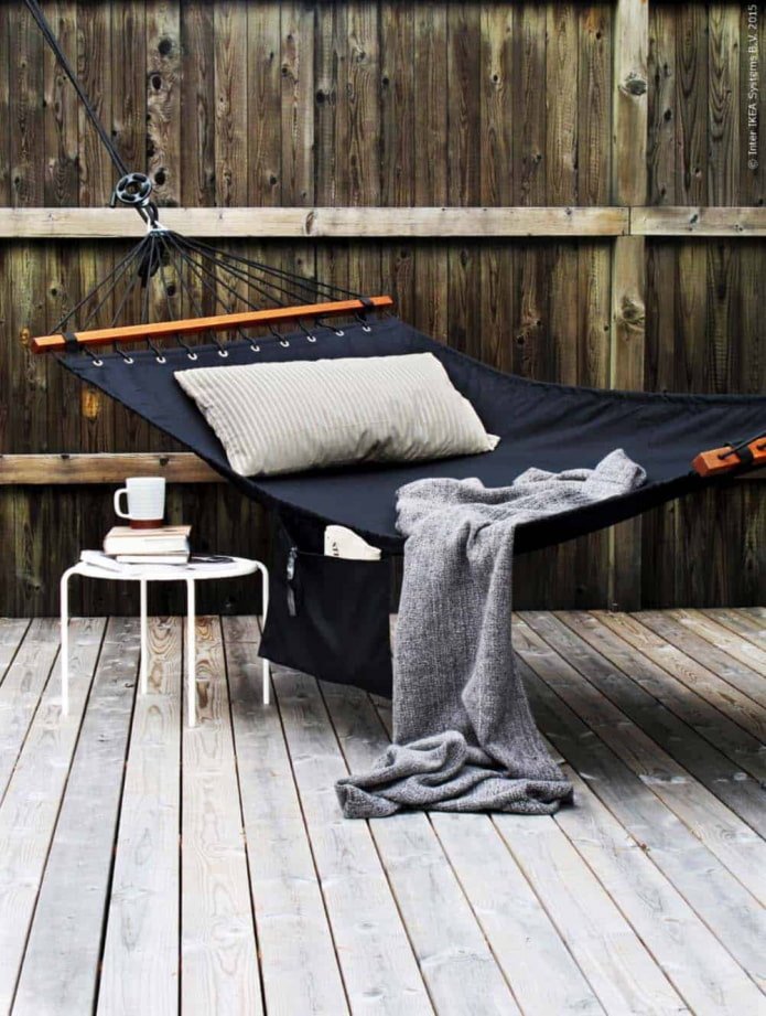 IKEA hammock with a fence mount