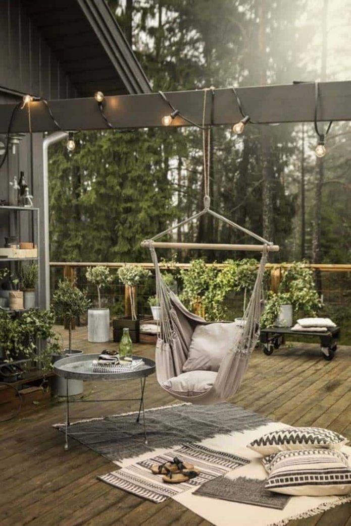 hanging hammock on a beam
