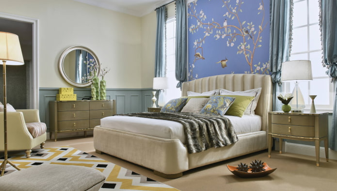 Bed between windows