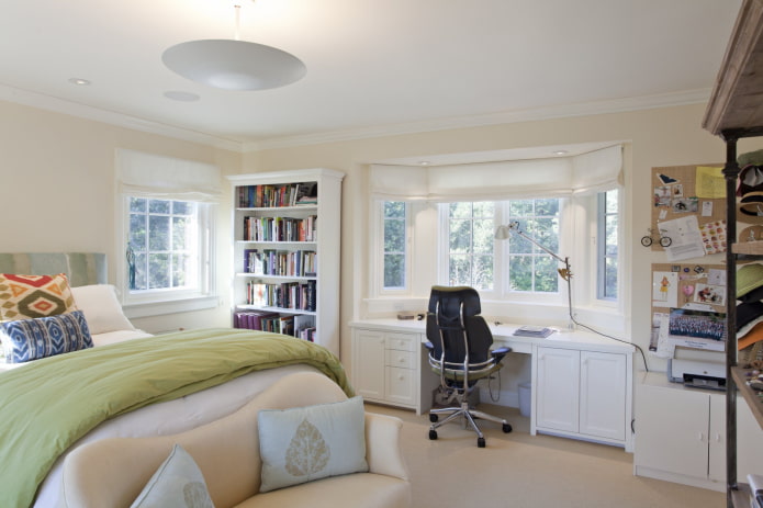 Bedroom with a bay window