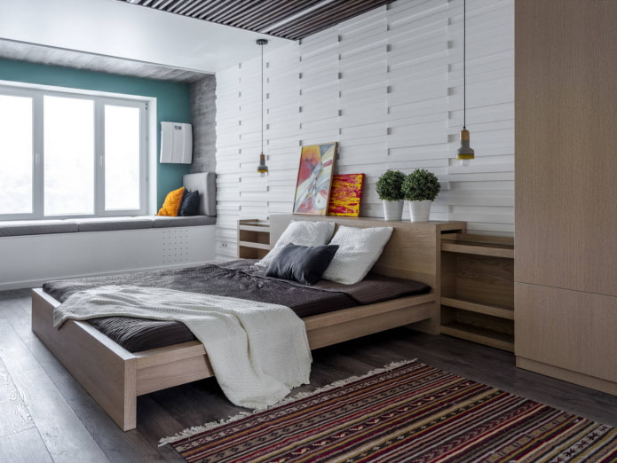 Bed by the wall