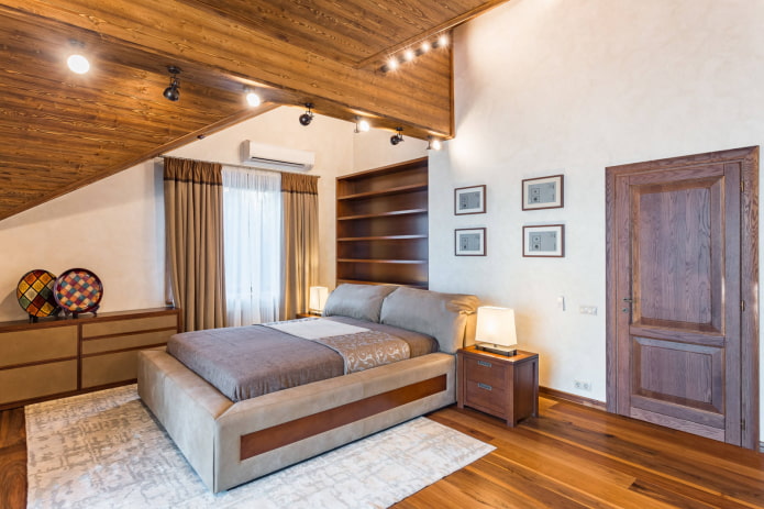 Door to the right of the bed