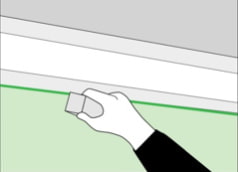 Installation of skirting boards on a stretch ceiling