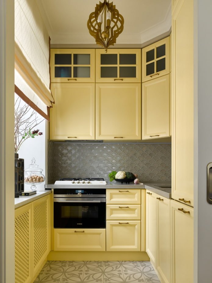 Cabinets in two rows