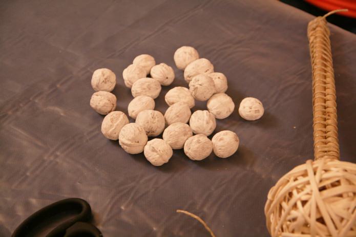 Paint drying on nuts