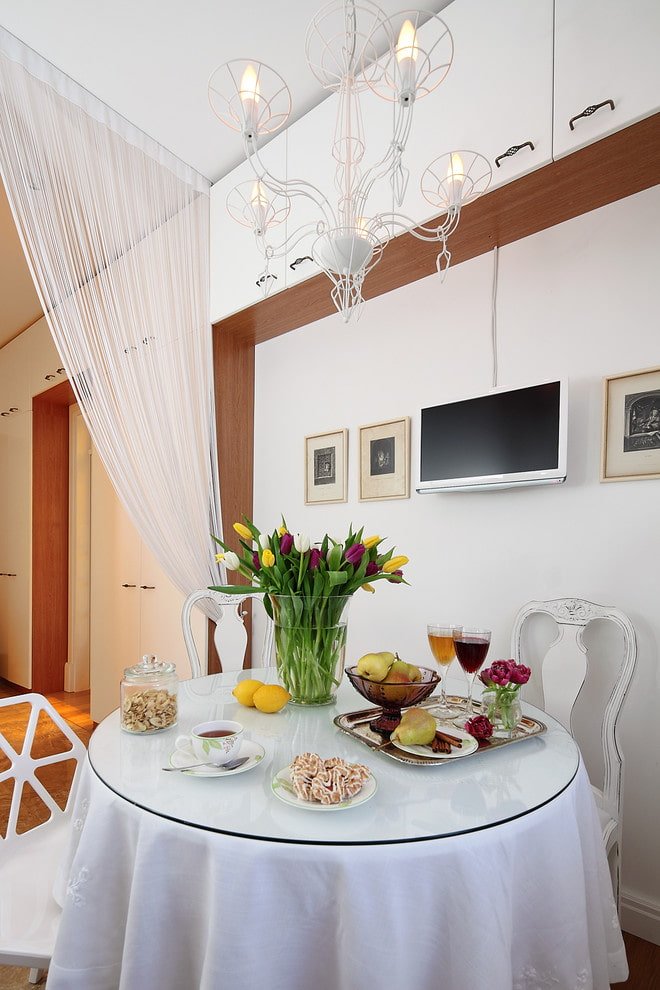 Cabinets above the table