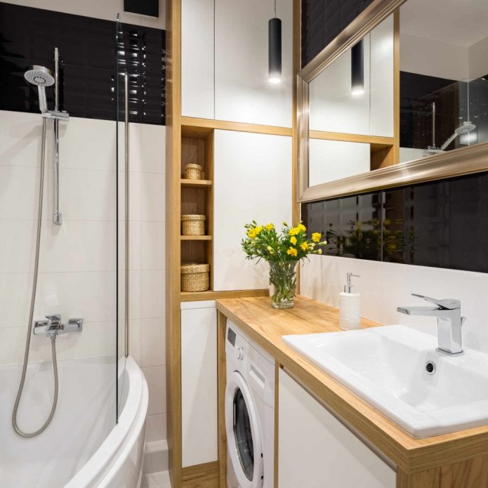 small bathroom with a washing machine