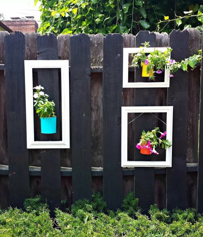 Flower pots in frames