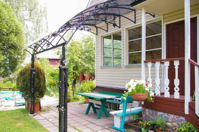 Canopy adjacent to the house