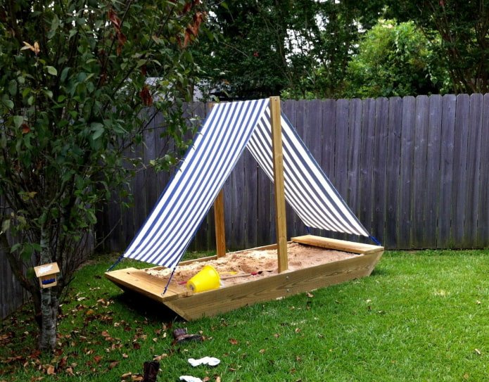 Awning over a sandbox