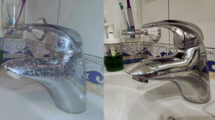 Tap before and after cleaning with vinegar