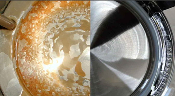 Cleaning a kettle from limescale with soda and hydrogen peroxide