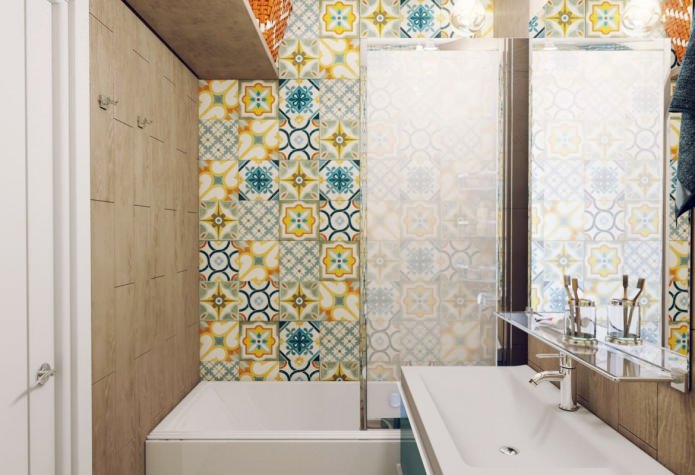 design of a combined bathroom 3.82 sq. m. m.