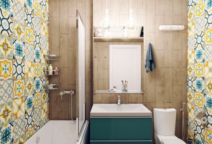 design of a combined bathroom 3.82 sq. m.