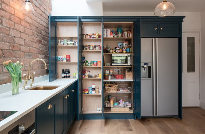 refrigerator in a furniture niche