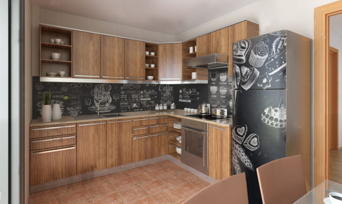 chalkboard paint on the refrigerator