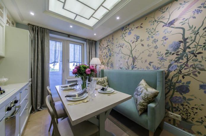 Wallpaper design for a small kitchen