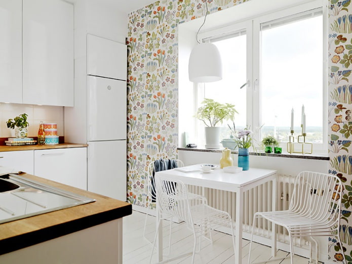 kitchen table made of MDF in the kitchen interior