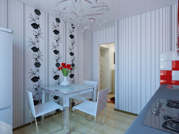 Wallpaper design for a small kitchen
