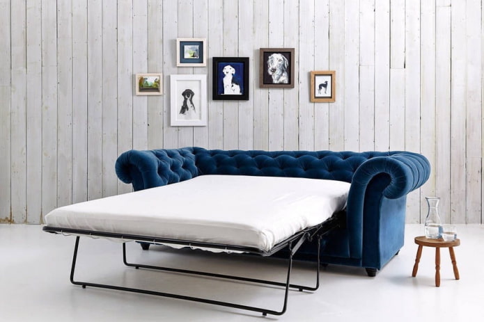 sofa with an iron folding bed