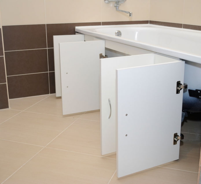 swing doors under the bathtub