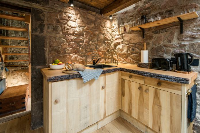 wild stone in an eco kitchen