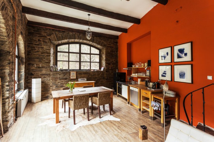 Brown color of stone in decoration