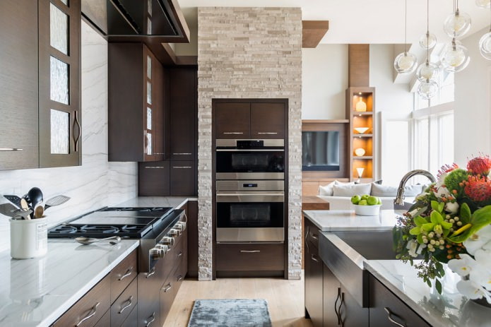 stone finishing in a modern style