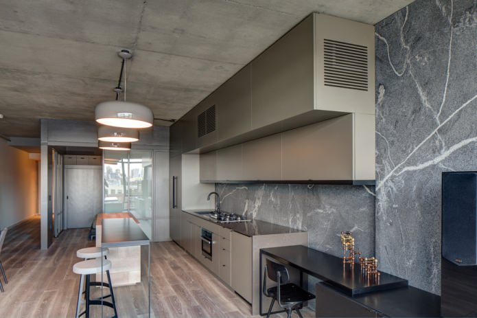 stone finishing in loft style