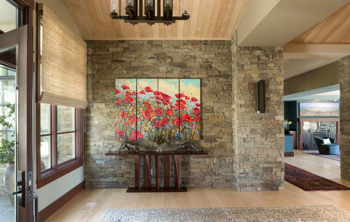 interior decoration with natural stone