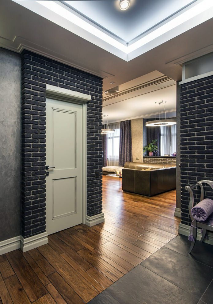 black brick in the hallway